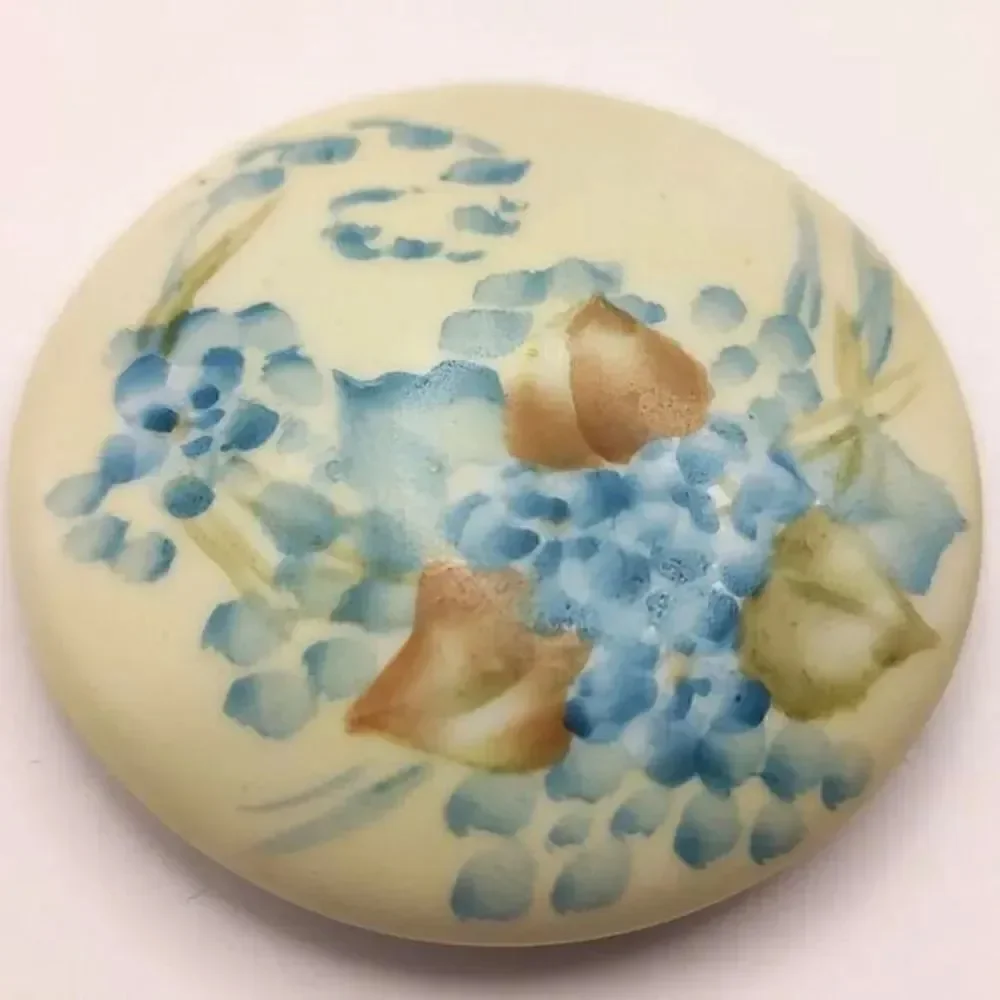 Nippon Set of 2 Vintage Hand Painted Small Vanity Lidded Dresser Jars